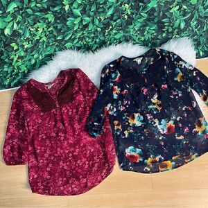 Bundle / lot 2 ladies womens’s dressy tops blouse for work size M.